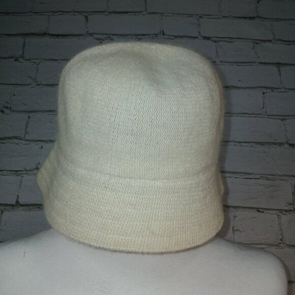 VINTAGE WOOL BLEND BUCKET HAT , CREAM COLOR, WOMENS , OSFA - Picture 5 of 5